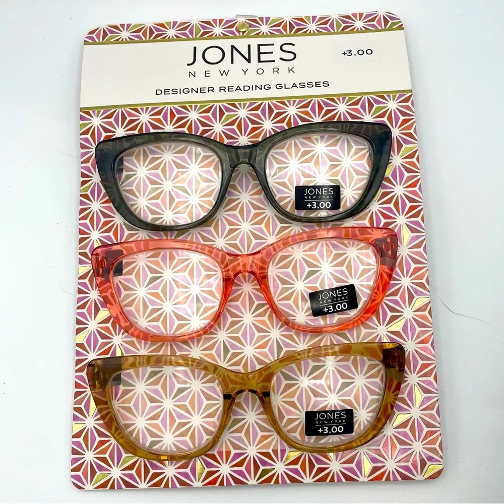 Jones New York Designer Reading Glasses 3 pairs  +3.00 NWT
